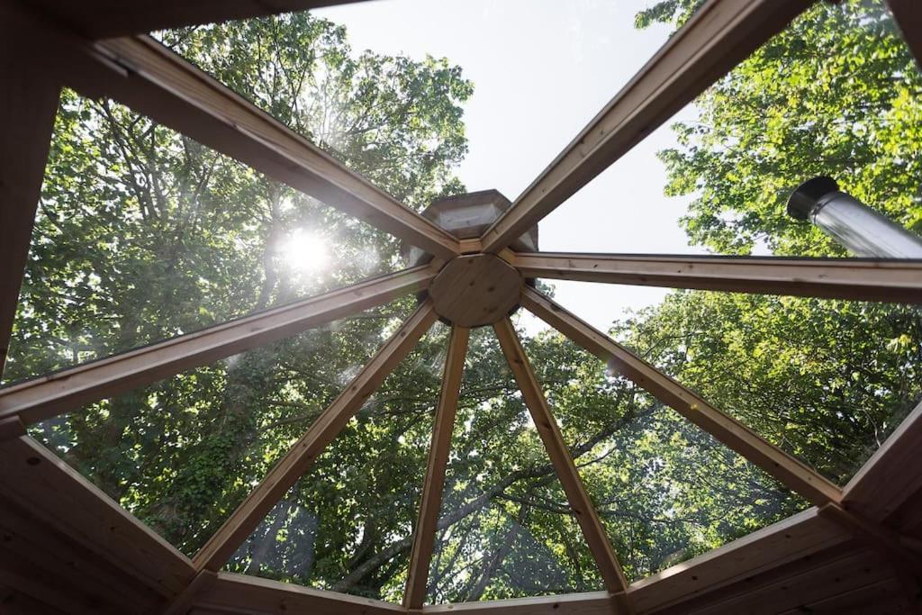 Romantic Treehouse With Hot Tub & Bbq Lodge Praze an Beeble Exterior photo
